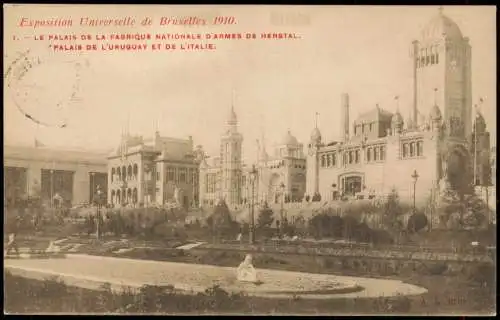 Brüssel Bruxelles EXPO LE PALAIS DE LA FABRIQUE NATIONALE D'ARMES   1910