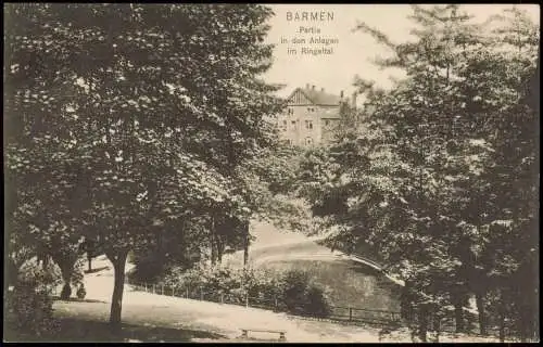 Ansichtskarte Barmen-Wuppertal in den Anlagen im Ringeltal 1917