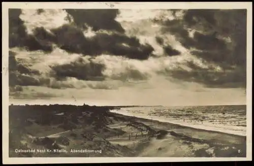 Postcard Nest (Pommern) Unieście Strand b Köslin Pommern 1930