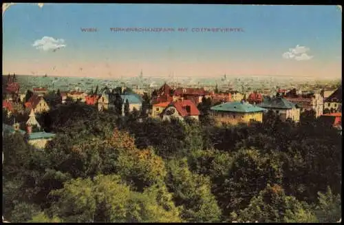 Ansichtskarte Wien Türkenschanzenpark mit Cottagepark 1928