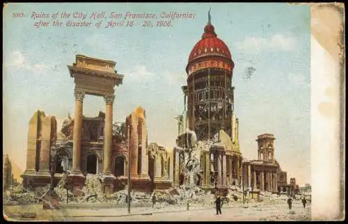 Postcard San Francisco after the disaster of April 18-20 1906