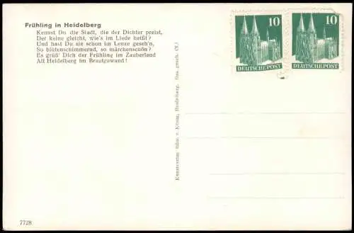 Ansichtskarte Heidelberg Frühling 1962