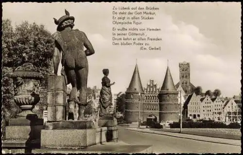 Ansichtskarte Lübeck Merkur auf der Puppenbrücke 1962