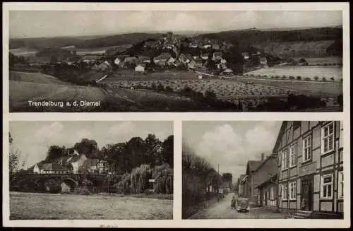 Ansichtskarte Trendelburg Stadt, Straße, Brücke 3 Bild 1943