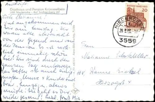 Ansichtskarte Niederorke-Vöhl Gasthaus und Pension Krümmelbein 1966