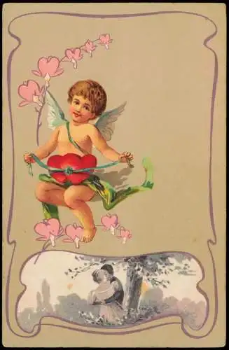 Ansichtskarte  Liebe Liebespaare - Love Engel Angel Amor 1911