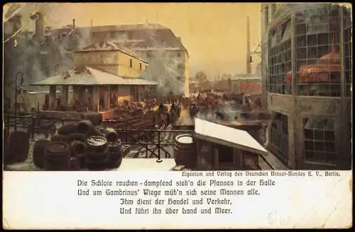 Ansichtskarte  Werbekarte Münchner Pschorr Bräu Animator 1914