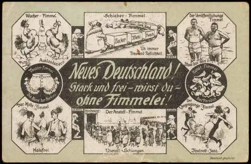 Ansichtskarte  Scherzkarte Neues Deutschland Fimmel-Witzkarte 1912
