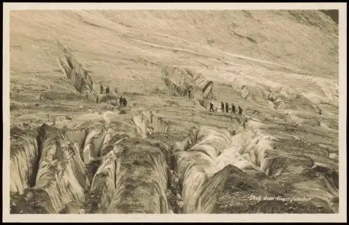 Ansichtskarte Lauterbrunnen Auf dem Eigergletscher - Bergsteiger 1928
