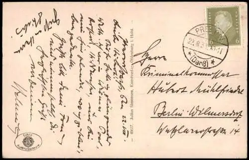 Ansichtskarte Prerow Dünen am Meeresstrande - Stimmungsbild 1933