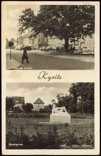 Ansichtskarte Kyritz 2 Bild Platz der Einheit Rosengarten 1960