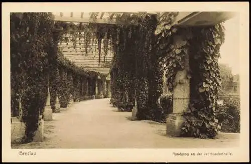 Breslau Wrocław Hala Stulecia Rundgang an der Jahrhunderthalle. 1925