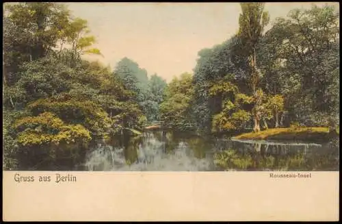 Ansichtskarte Tiergarten-Berlin Rousseau-Insel 1907