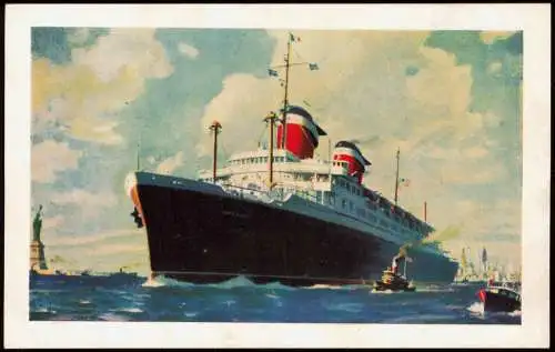 Ansichtskarte  Schiffe Dampfer Steamer S. S. AMERICA Künstlerkarte 1955