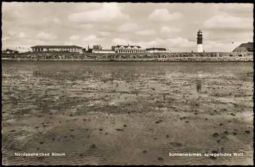 Ansichtskarte Büsum Sonnenwarmes, spiegelndes Watt 1957