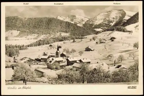 Ansichtskarte Steibis-Oberstaufen Stadt im Winter 1955
