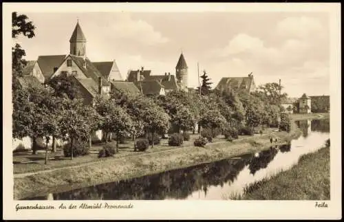 Ansichtskarte Gunzenhausen An der Altmühl-Promenade 1955