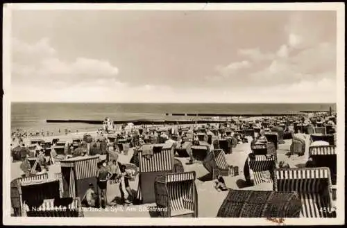 Ansichtskarte Westerland-Sylt Sylt - Südstrand, belebt 1954