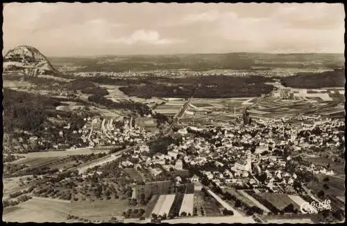Ansichtskarte Gottmadingen Luftbild mit Hohentwiel und Singen 1961