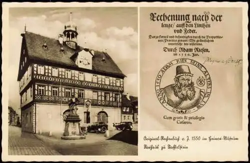 Ansichtskarte Bad Staffelstein 2 Bild: Rathaus, Urkunde Adam Ries 1954