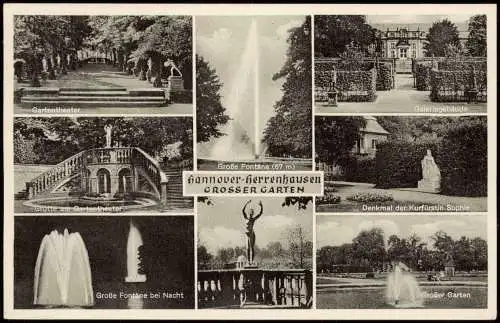Ansichtskarte Herrenhausen-Hannover Großer Garten - Mehrbild 1958