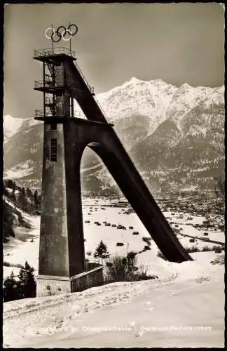 Ansichtskarte Garmisch-Partenkirchen Olympia Sprungschanze im Winter 1959