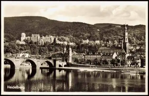 Ansichtskarte Heidelberg Stadt, Bootsanleger 1953