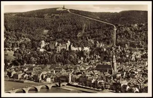 Ansichtskarte Heidelberg mit Bergbahn zum Königstuhl 594 m 1961