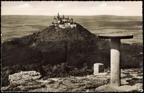 Ansichtskarte Hechingen Burg Hohenzollern Blick vom Zellerhorn 1956