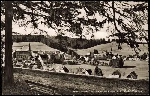 Ansichtskarte Schönwald im Schwarzwald Stadtpartie 1959