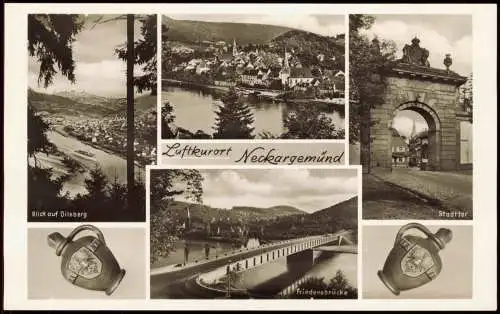 Ansichtskarte Neckargemünd Friedensbrücke Stadttor Panorama 1958