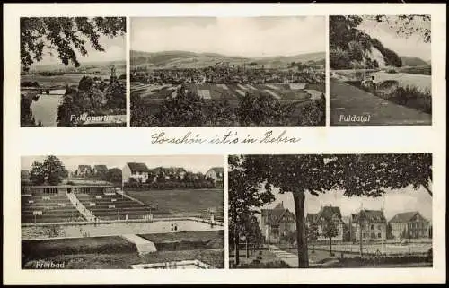 Ansichtskarte Bebra Fuldatal Freibad Strasse 1962