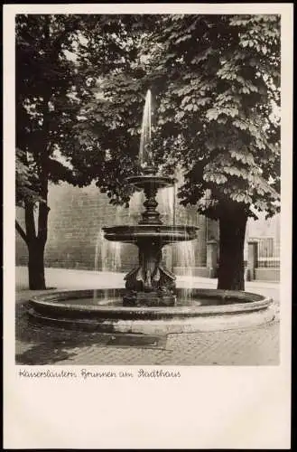 Ansichtskarte Kaiserslautern Brunnen am Stadthaus 1959