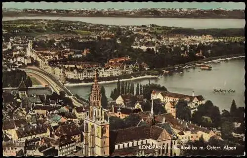 Ansichtskarte Konstanz Stadtblick, Fotokunst Colorfoto AK 1961