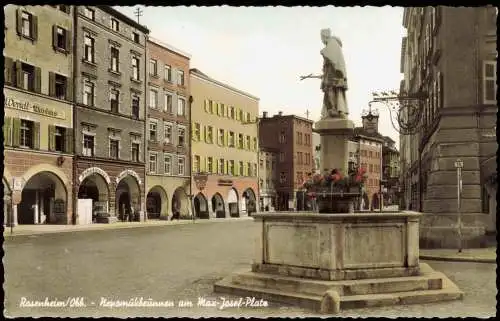 Ansichtskarte Rosenheim Max-Josef-Platz Colorfoto AK 1963