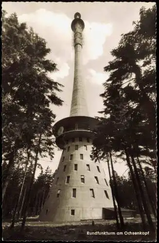 Ansichtskarte Bischofsgrüner Forst Rundfunkturm am Ochsenkopf 1962
