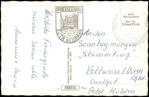 Ansichtskarte Arber (Bayr. Wald) Arberseehaus 1963