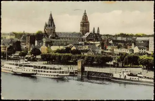 Ansichtskarte Mainz Stadtpartie - Rheinschiffe 1959
