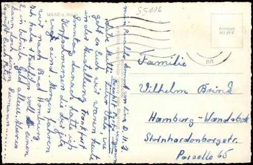 Ansichtskarte Mainz Stadtpartie - Rheinschiffe 1959