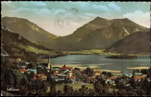 Ansichtskarte Schliersee Schliersee mit Brecherspitz color Fotokarte 1961