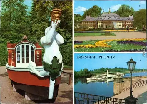 Pillnitz Schloss Pillnitz: Prunkgondel, Bergpalais, Am Wasserpalais 1976