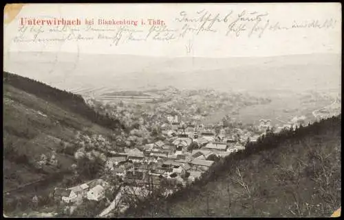 Unterwirbach-Saalfelder Höhe Blick auf die Stadt b. Blankenburg 1910