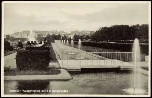 Postcard Liegnitz Legnica Wasserkünste auf der Bergerwiese 1932
