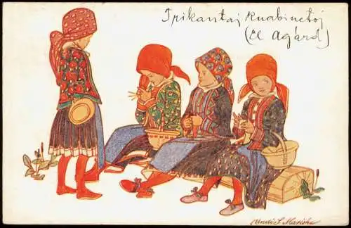 Postcard .Ungarn Trachten Typen - Ungarn Künstlerkarte Frauen 1913