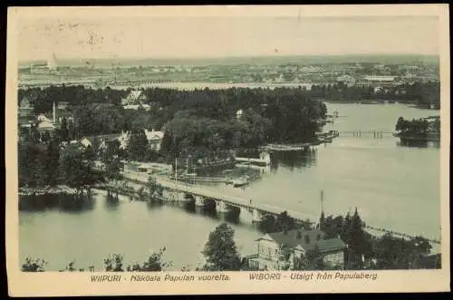 Viipuri Wyborg Выборг Wiborg Näköala Papulan vuorelta. 1922