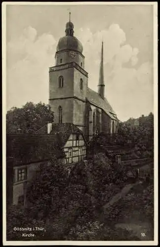 Ansichtskarte Gößnitz Kirche. 1939