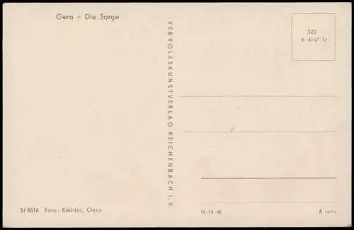 Ansichtskarte Gera Die Sorge - Straßenpartie - Geschäfte 1954