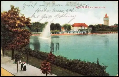 Ansichtskarte Merseburg Gotthardteich 1913