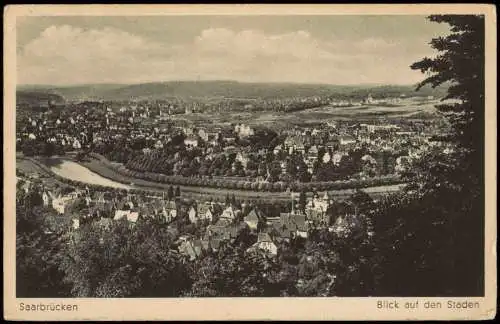 Ansichtskarte Saarbrücken Panorama-Ansicht Blick auf den Staden 1959