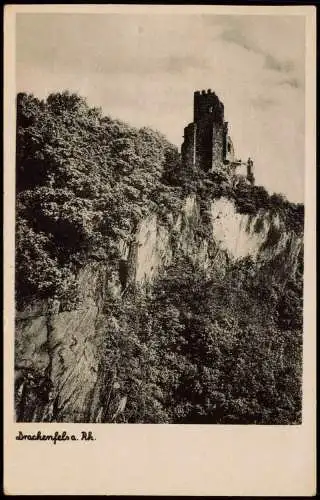 Ansichtskarte Königswinter Drachenfels 1948   gelaufen mit Stempel KÖNIGSWINTER